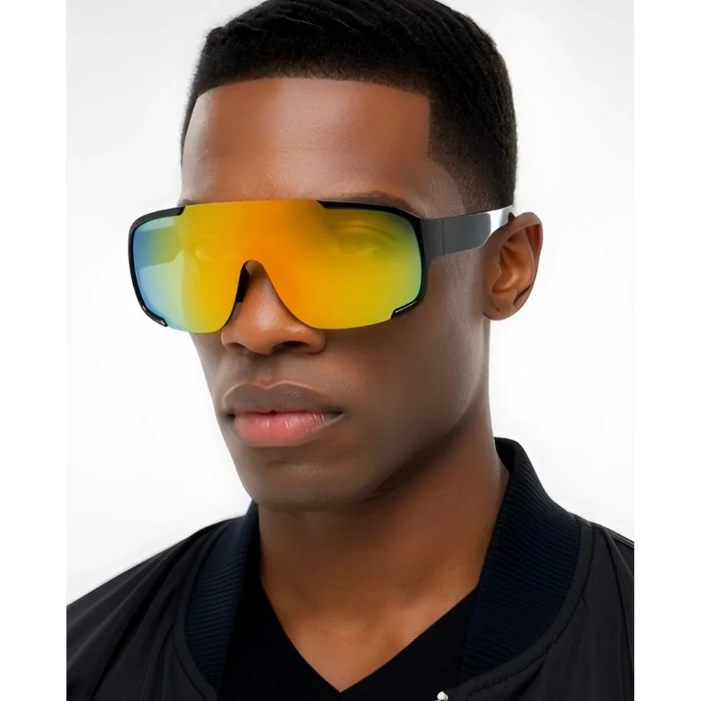 Shield‎ Sunglasses Sport Cycling Running Sunglasses Mirrored Lens Men Boat Wear